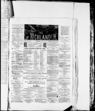 cover page of Highlander published on June 2, 1877