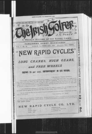 cover page of Irish Golfer published on February 7, 1900