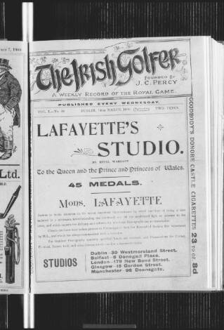 cover page of Irish Golfer published on March 14, 1900
