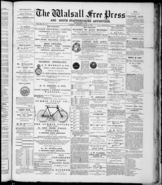 cover page of Walsall Free Press and General Advertiser published on June 18, 1898
