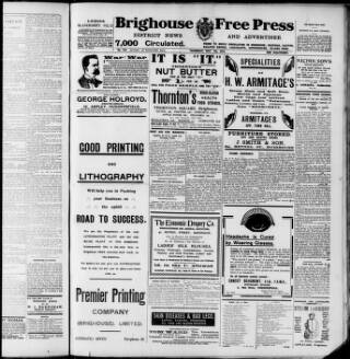 cover page of Brighouse Free Press and District Advertiser published on May 4, 1916