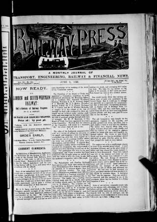 cover page of Railway Press published on June 1, 1896