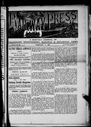 cover page of Railway Press published on February 1, 1897
