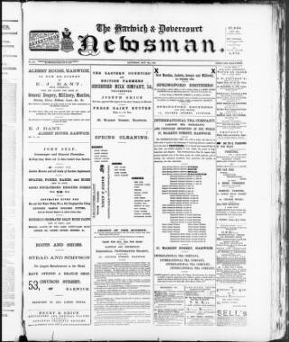 cover page of Harwich & Dovercourt Newsman published on May 4, 1889