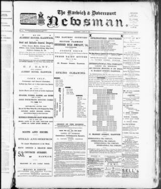 cover page of Harwich & Dovercourt Newsman published on June 1, 1889
