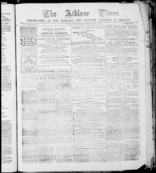 cover page of Athlone Times published on December 15, 1894