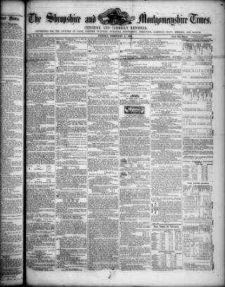 cover page of Shropshire and Montgomeryshire Times published on February 2, 1864