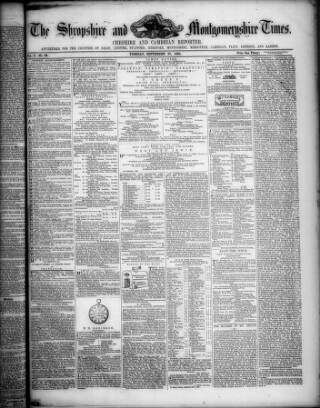 cover page of Shropshire and Montgomeryshire Times published on September 27, 1864