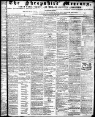 cover page of Shropshire Mercury published on February 29, 1840