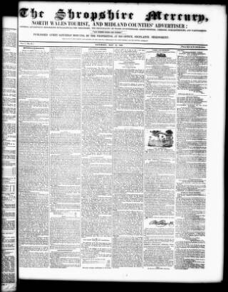 cover page of Shropshire Mercury published on May 16, 1840