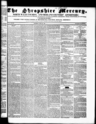 cover page of Shropshire Mercury published on June 20, 1840