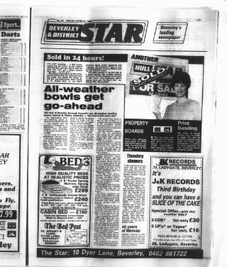 cover page of Beverley & District Star published on June 27, 1986