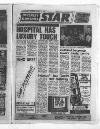 cover page of Beverley & District Star published on March 31, 1988