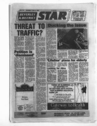 cover page of Beverley & District Star published on May 5, 1988