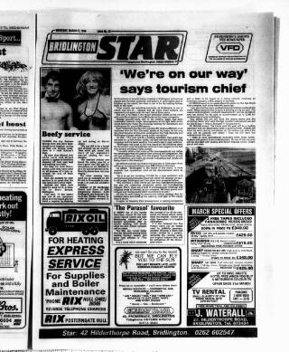 cover page of Bridlington Star published on March 27, 1986