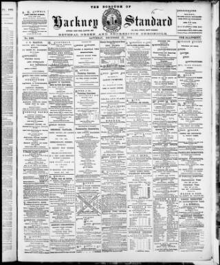 cover page of Hackney Standard, Bethnal Green and Shoreditch Chronicle published on December 17, 1881