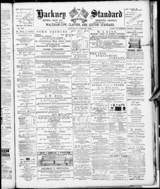 cover page of Hackney Standard, Bethnal Green and Shoreditch Chronicle published on June 18, 1887