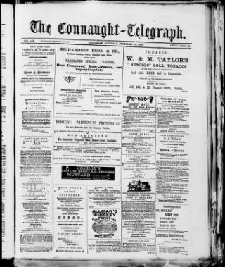 cover page of Connaught Telegraph published on December 15, 1888