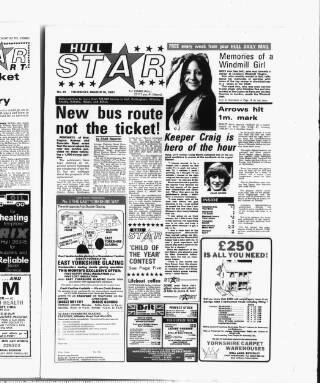 cover page of Hull Star published on March 19, 1981