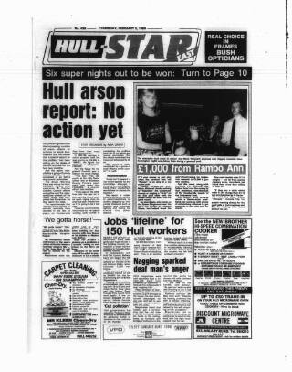 cover page of Hull Star published on February 2, 1989