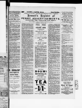 cover page of Bennett's Register of Penny Advertisements published on June 2, 1892