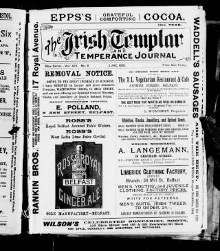cover page of Irish Templar published on June 1, 1895