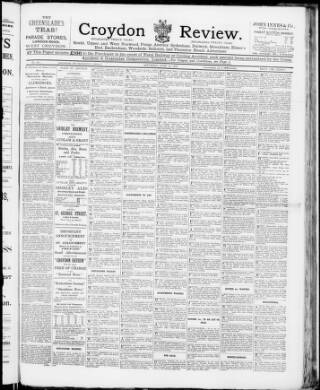cover page of Croydon Review and Railway Time Table published on June 18, 1892
