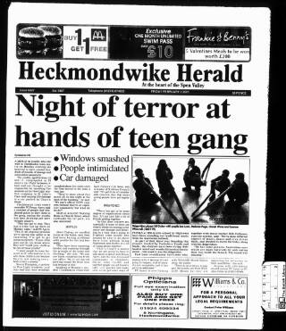 cover page of Heckmondwike Herald published on February 2, 2001