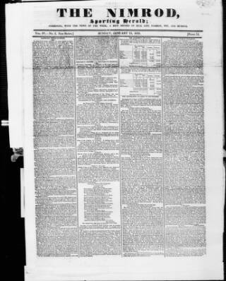 cover page of Nimrod published on January 13, 1828