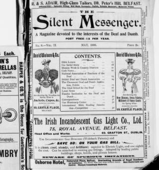 cover page of Silent Messenger published on May 1, 1896