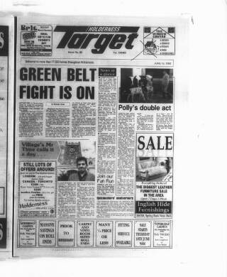 cover page of Holderness Target published on June 18, 1992