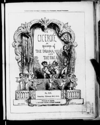 cover page of Cicerone and Record of the Drama, Music and the Fine Arts published on February 3, 1844