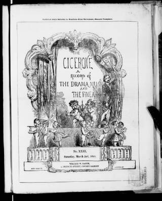 cover page of Cicerone and Record of the Drama, Music and the Fine Arts published on March 2, 1844
