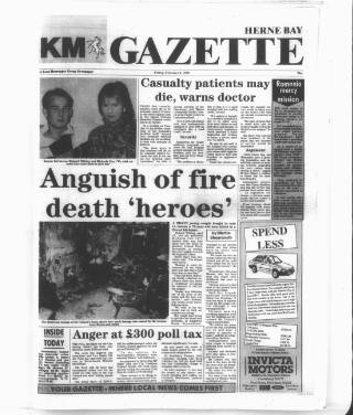cover page of Herne Bay Gazette published on February 2, 1990