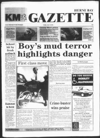 cover page of Herne Bay Gazette published on June 18, 1993