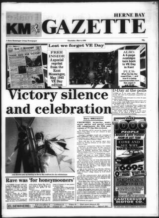 cover page of Herne Bay Gazette published on May 4, 1995