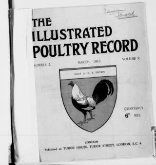 cover page of Illustrated Poultry Record published on March 1, 1918