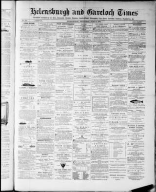 cover page of Helensburgh and Gareloch Times published on June 18, 1884