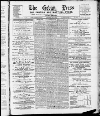cover page of Govan Press and Weekly Advertiser for Govan & Kinning Park published on May 4, 1889