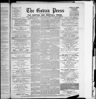 cover page of Govan Press and Weekly Advertiser for Govan & Kinning Park published on June 18, 1892