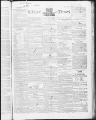 cover page of Ulster Times published on June 18, 1836
