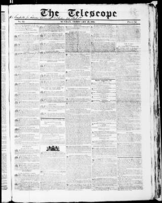 cover page of Telescope published on February 27, 1825