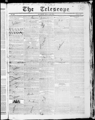 cover page of Telescope published on June 26, 1825