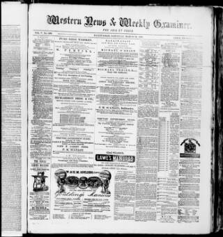 cover page of Western News and Galway Leader published on March 19, 1881