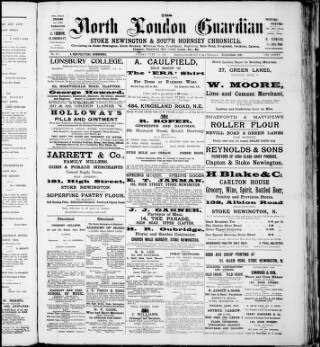 cover page of North London Guardian, Stoke Newington Chronicle published on June 18, 1897