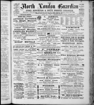 cover page of North London Guardian, Stoke Newington Chronicle published on May 4, 1906