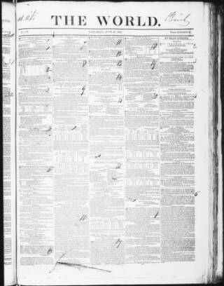 cover page of World (Dublin) published on June 18, 1842