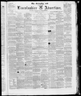 cover page of Grimsby Advertiser published on June 18, 1864