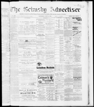 cover page of Grimsby Advertiser published on June 18, 1881