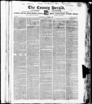 cover page of County Herald published on June 18, 1825
